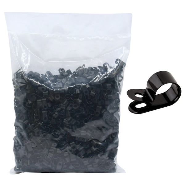 Cable Ties Unlimited Cable Clamp, 3/8 in Bundle Dia, 3/8 in W, Nylon 6/6, Black, 1000PK CC3-3/8-0M - main