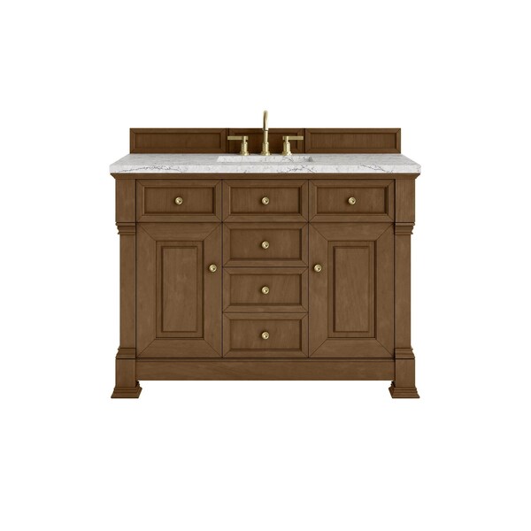 James Martin Vanities Brookfield 48 in. Single Vanity, Honey Oak w/ 3 CM Eternal Jasmine Pearl Silestone Top 547-V48-HNO-3EJP - main