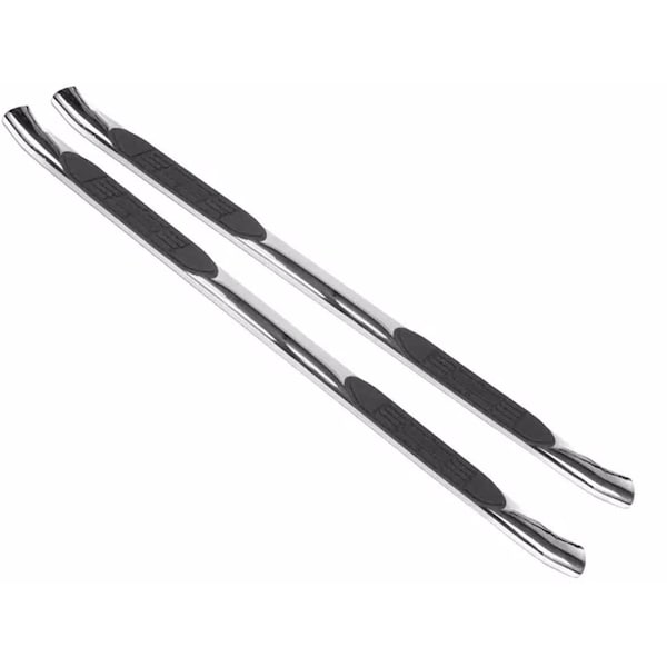 Big Country RUNNING BOARDS With Step Pads, 4in Oval Bent, Polished, Stainless Steel, With Welded End Caps 39492066 - main