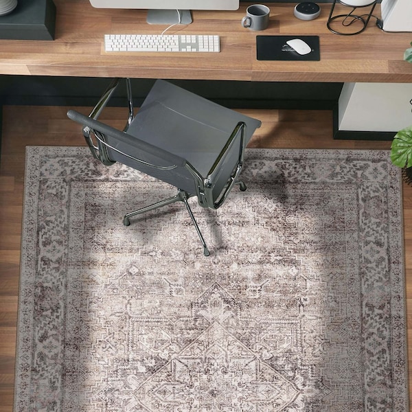 World Rug Gallery Beige Classic Washable Rug - Flat Pile, Non-Slip, Versatile for Any Room 4 ft x 6 ft WR172BEIGE4X6 - main