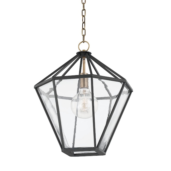 Troy Lighting Moss 1 Light Lantern 17.75 In. Patina Brass/Textured Black F8218-PBR/TBK - main