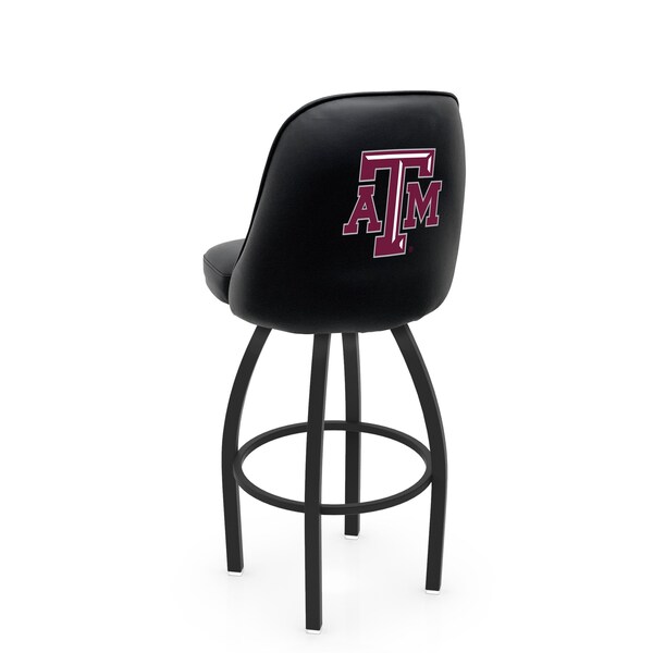Holland Bar Stool Co Logo Grizzly Texas A&M 30 in. Swivel Bar Stool with Black Wrinkle Finish L048 - main