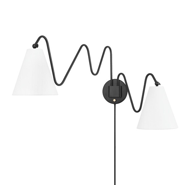 Mitzi Tali Roth X Onda 2 Light Plug-In Sconce 63 In. Soft Black HL699102-SBK - main