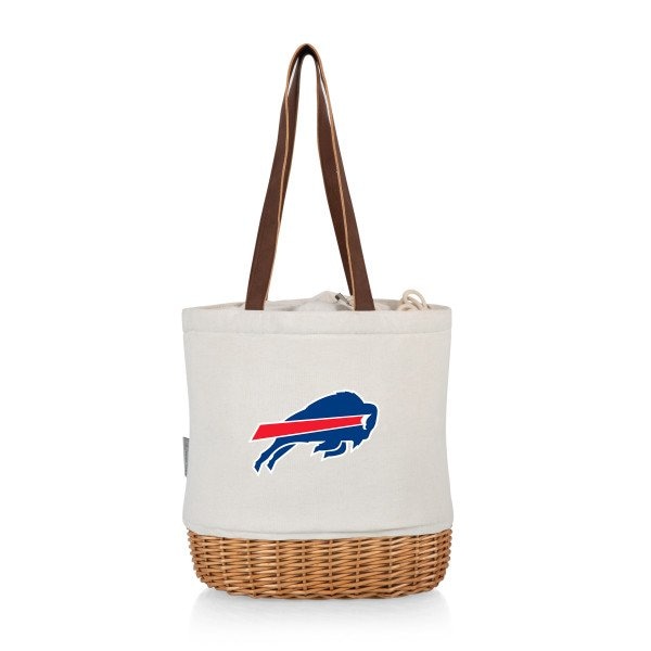Picnic Time Family Of Brands Buffalo Bills - Pico Willow and Canvas Lunch Basket, (Natural Canvas) 200-00-187-044-2 - main