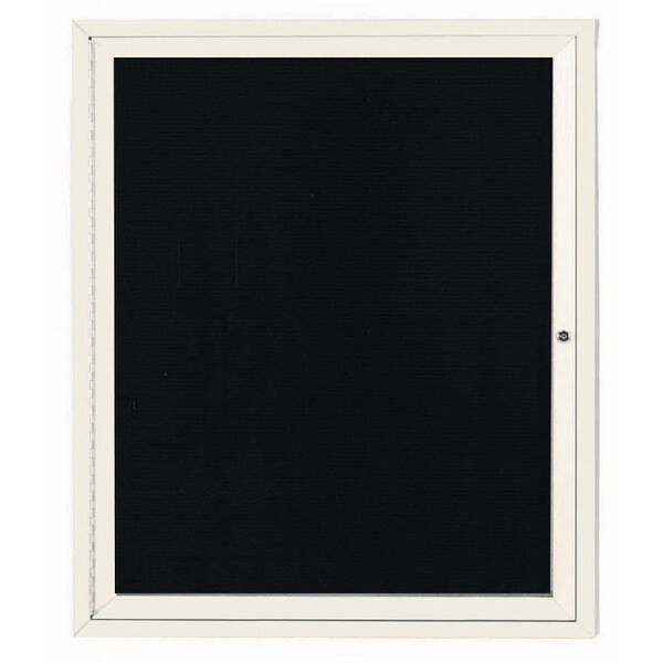 Aarco Enclosed Letter Board Directory w/ Powder Coated Ivory Aluminum Frame, 36''Hx30''W, 1 Door ADC3630IV - main