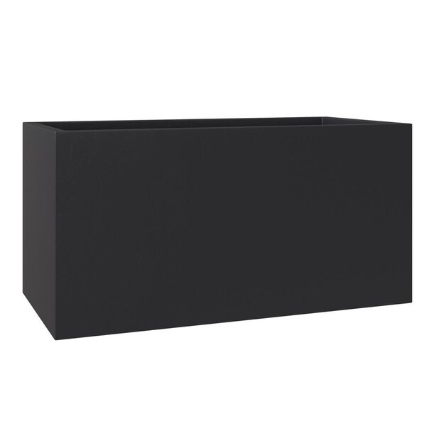 Leisuremod Basalt Tall Square Fiberstone & MgO Clay Planter, Weather-Resistant, Fully Assembled BP9BL - main
