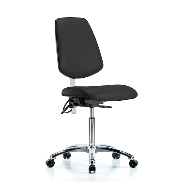 Blue Ridge Ergonomics Vin Med Ben Chair, Med, Bk, Blk, CL100/ESD, No Arms, 22" to 29" Height, Black BR-NECR-VMBCH-MB-CR-T1-A0-NF-EC-ESDBLK - main