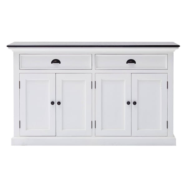 Homeroots Modern Farmhouse Black And White Buffet Server 388229 - main