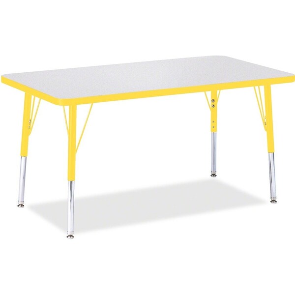 Jonti-Craft Berries Rectangle Activity Table, 24 in. x 36 in., E-height, Freckled Gray/Yellow/Gray 6478JCE007 - main