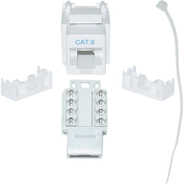 Cable Wholesale Cat6 Keystone Jack White RJ45 Female to 110 Punch Down 326-120WH - main