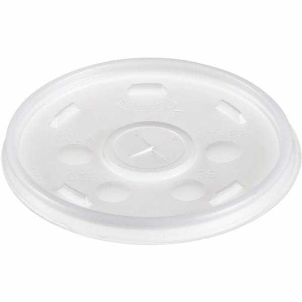 Dart Lid for 6 to 14 oz. Hot/Cold Cup, Flat, Identification Buttons, Straw Slot, Clear, Pk1000 12SL - main