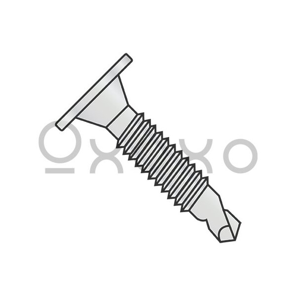 Oxoxo 10-24X2 Phil Wafer Head #3 Point Self Drill Screw M/S Thrd F/T Zinc Bake 1000hr Salt Spr, 2000PK 642277 - main