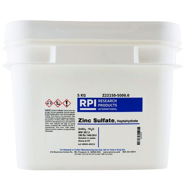 Rpi Zinc Sulfate Heptahydrate, 5 Kilograms Z22150-5000.0 - main