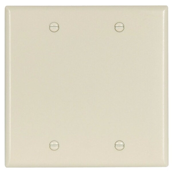 Eaton Wiring Devices Wallplate, 4-1/2 in L, 4.56 in W, 0.08 in Thick, 2 -Gang, Thermoset, Light Almond 2137LA-BOX - main