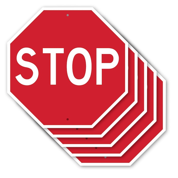 Signmission Stop, 10 inch X 10 inch, Aluminum Metal Signs, 5PK OC-A-5Pack-10-315 - main