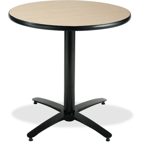 Kfi Round KFI 36in Natural Breakroom Table with Arched X Base, 29 W, 36 L, 29 H, Laminate, Natural T36RD-B2125-NA - main
