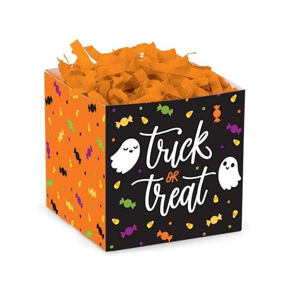 Nashville Wraps Trick Or Treat Square Party Favor Box, 3.75x3.75x3.75, 6PK 45473 - main