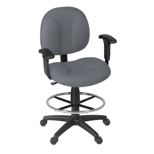 Regency Comfort Series Swivel Fabric Computer Task Chair with Drafting Kit - Black 105-AA-DK-GY - main