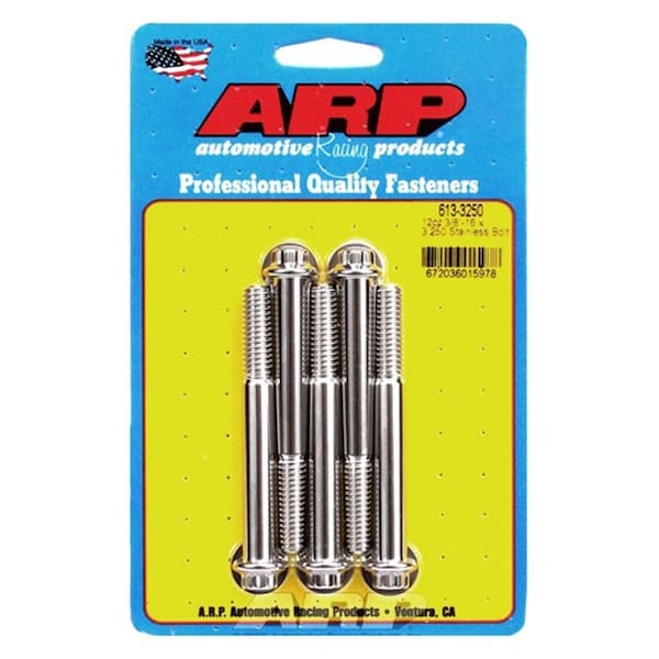 Arp 613-3250 0.37-16 x 3.25 in. Stainless Steel 12 Point Bolt Kit, 5PK ARP613-3250 - main