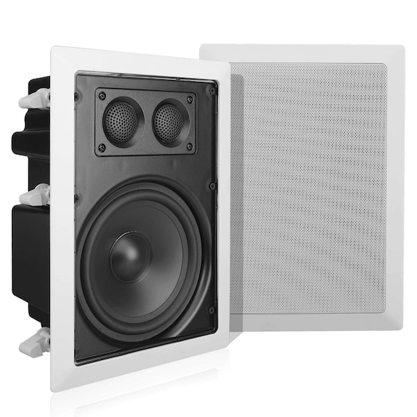 Pyle Pyle Ceiling Wall Mount Enclosed Speaker, 400W Stereo, 6.5" Full Range, Deep Bass, Flush Mount, White PDIW67 - main
