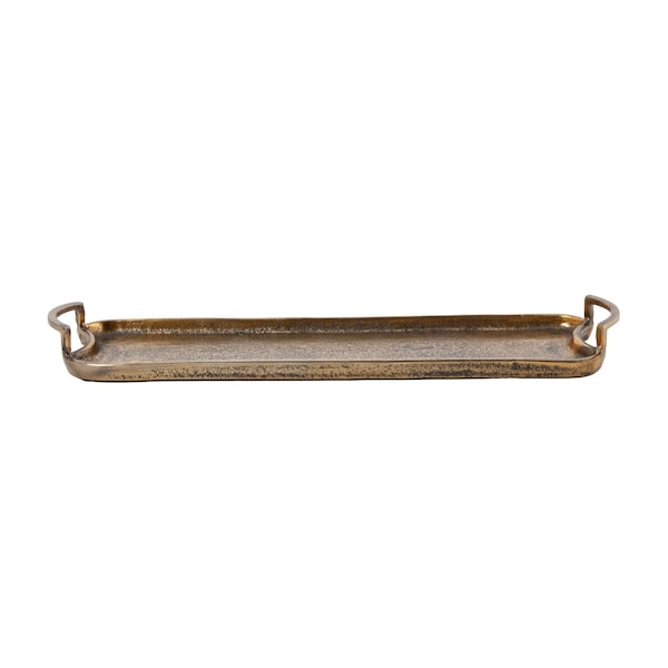 Homeroots 21in Antiqued Gold Cast Iron Vanity Tray 574117 - main