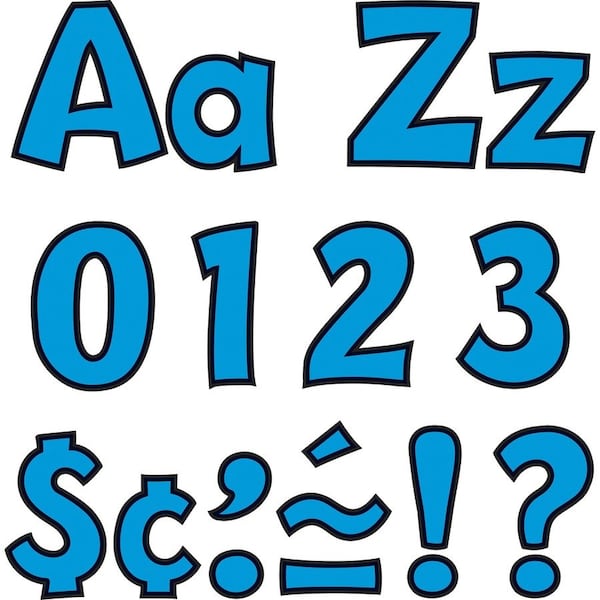 Trend Enterprises Trend 4" Playful Combo Ready Letters, Blue, 1 Set 79744 - main