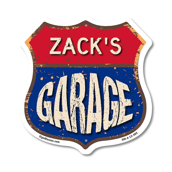 Signmission Zack's Garage, 12 Inch X 12 Inch, Aluminum Metal Sign SHI-A-12-383-ZACK - main