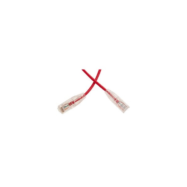 Cable Wholesale Slim Cat6a Red Copper Ethernet Cable, 10 Gigabit, 500 MHz, Snagless/Molded Boot, POE 13X6-67103 - main