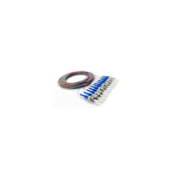 Cable Wholesale 12 Strand Fiber Pigtail, 9/125 Singlemode(Blue Boot), ST/UPC, 3 meter 15F1-01112 - main