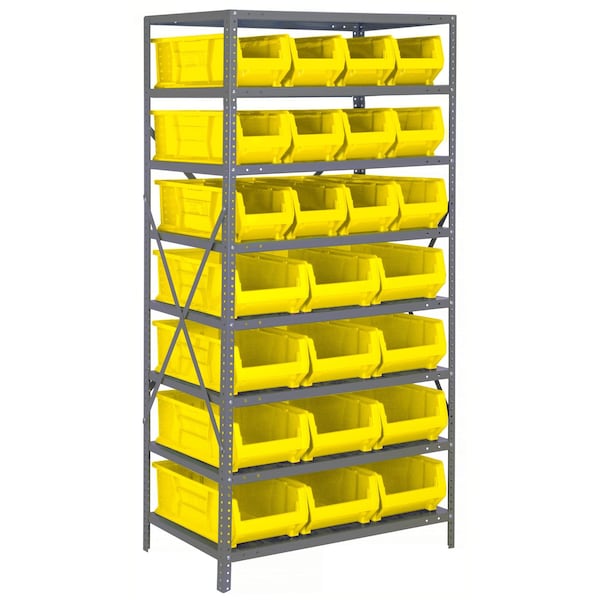 Quantum Storage Systems WIRE SHELVING UNIT W/24YELLOW BINS 2475-950952YL - main