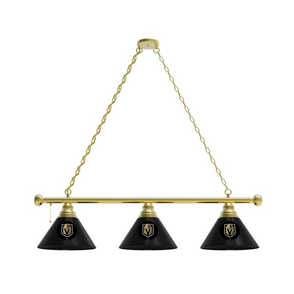 Holland Bar Stool Co Vegas Golden Knights 3 Shade Billiard Light, Brass Fixture BL3BRLVGdKn - main