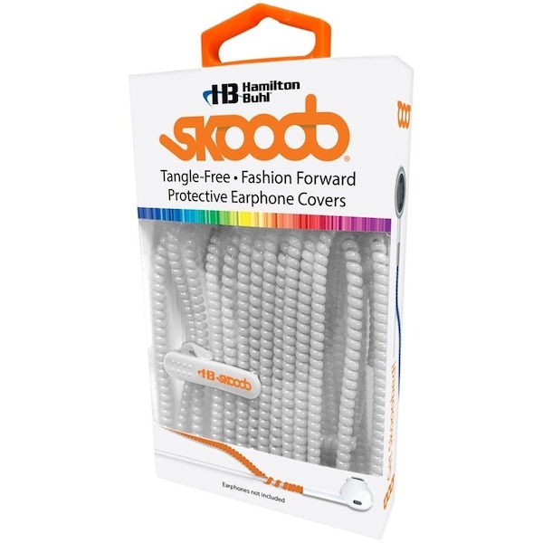 Hamiltonbuhl Skooob Tangle Free Earbud Covers, Moon White, 20PK SKB-WHT - main