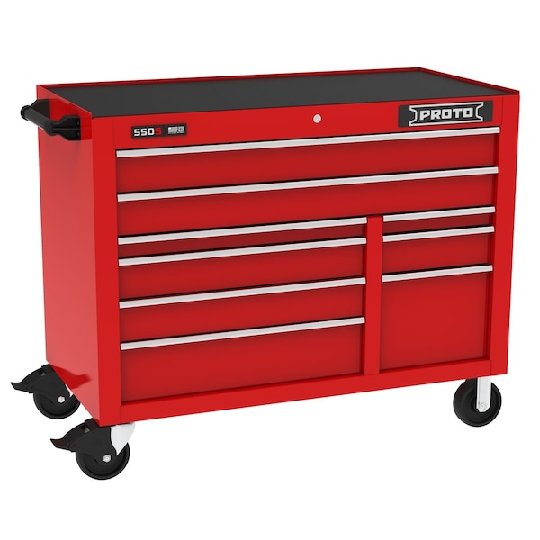 Proto 550 Series Tool Cabinet, 9 Drawer, Red, 50 in W x 25-1/4 in D x 41 in H J555041B-9RD - main