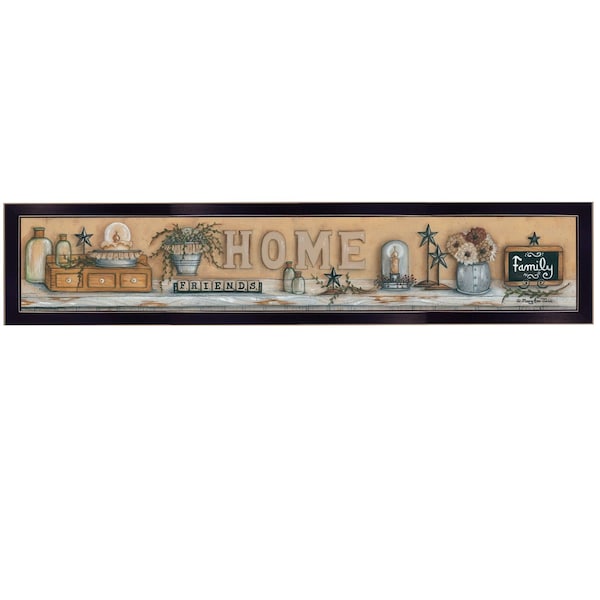 Homeroots Where Family and Friends Gather Black Framed Print Wall Art 415492 - main