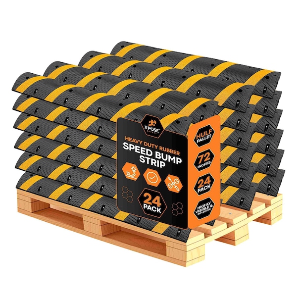 Xpose Safety Rubber Speed Bump 72inL x 12inW x 2inH, 24PK RSH-6-24-X - main