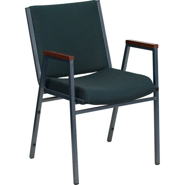 Flash Furniture Fabric Stack Chair w/Arms, Green XU-60154-GN-GG - main