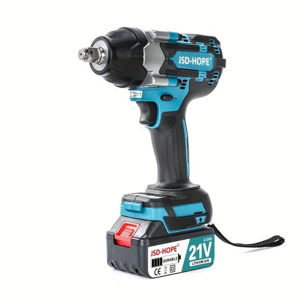 Edendirect High Torque Cordless Electric Impact Wrench 600Nm with Adjustable Speed and 1/2 Hog Ring Anvil IR-TB82 - main