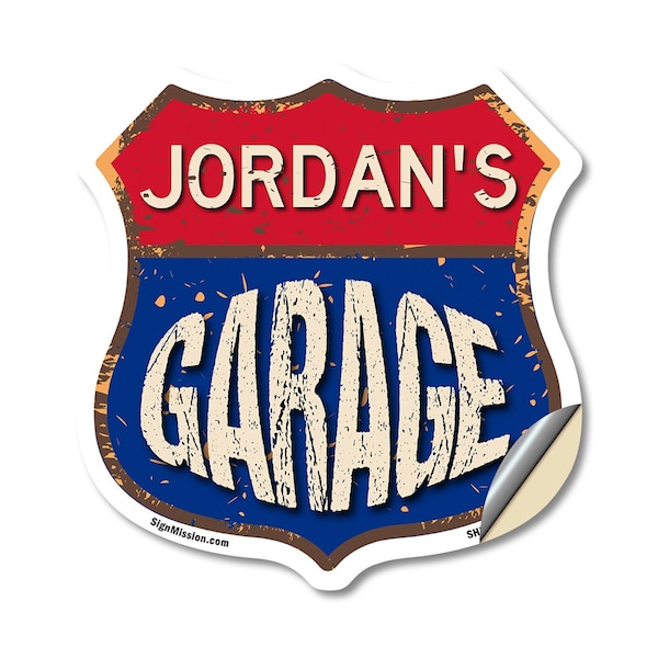 Signmission Jordan's Garage, 18 Inch X 18 Inch, Vinyl Decal SHI-D-18-383-JORDAN - main
