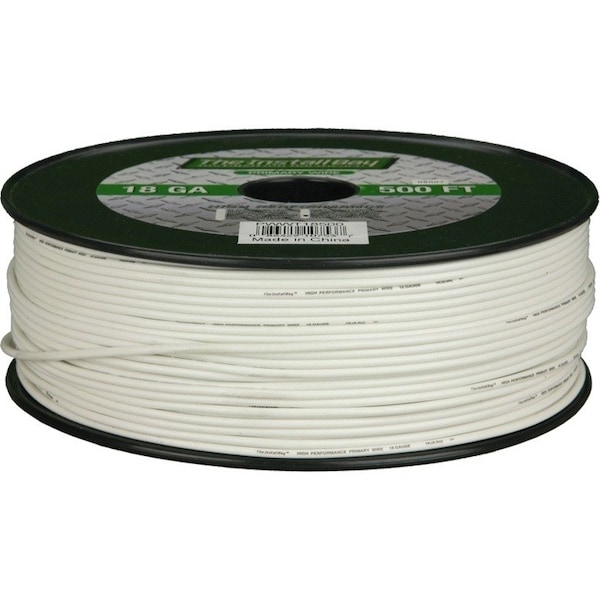 Install Bay Primary Wire, 18 AWG, Copper, White PWWT18500 - main