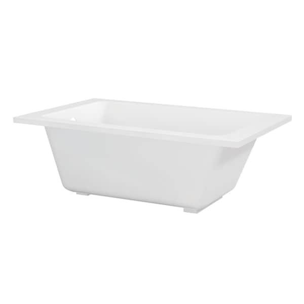 Kingston Brass 54" Acrylic Rectangular Drop-In Tub with Anti-Skid Surface, Glossy White VTPN543219T - main