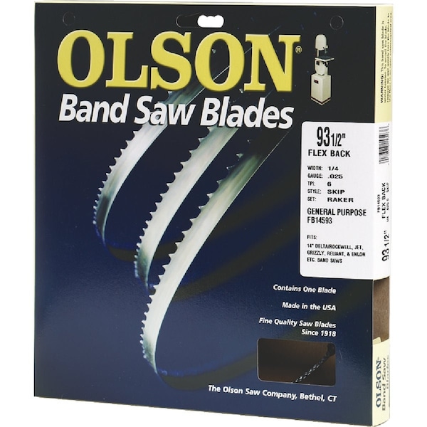 Olson 93-1/2'' x 1/8'' 14 TPI Regular Flex Back Band Saw Blade FB08593DB - main