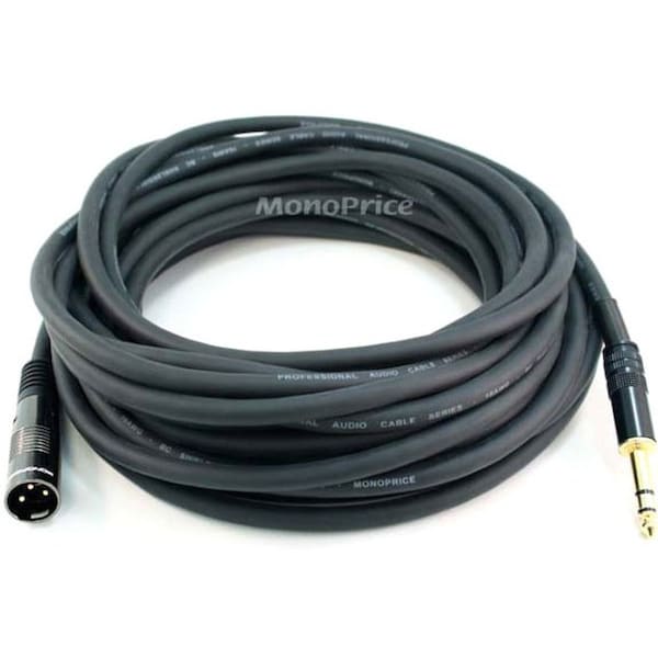 Monoprice 35ft Premier Series XLR Male to 1/4inch TRS Male 16AWG Cable (Gold Plated) 4765 - main