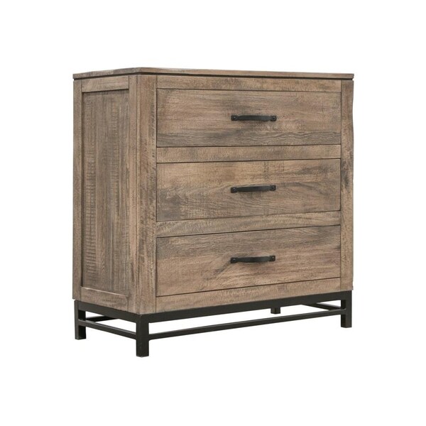 Homeroots 36" Brown Solid Wood Three Drawer Chest 524616 - main