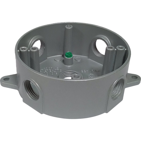 Southwire 4'' Dia. 3/4'' 5-Outlet Gray Weatherproof Round Box WRB1575-UPC - main