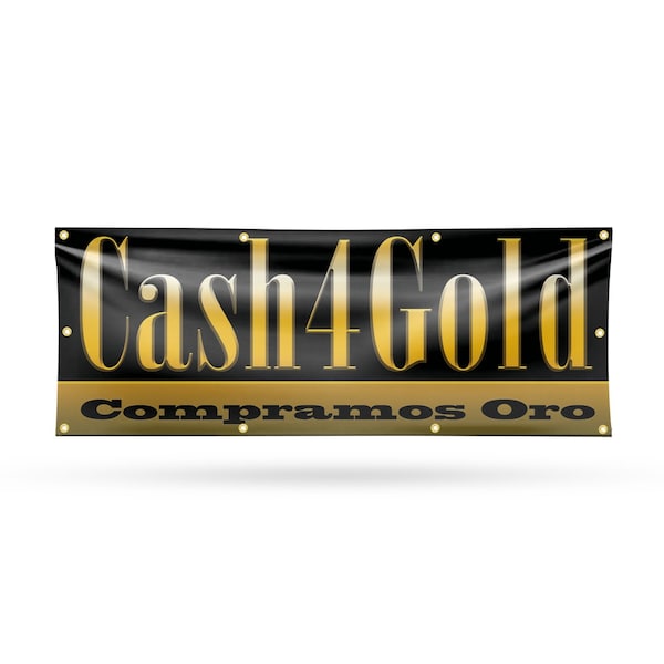 Signmission Cash4Gold Compramos Oro, 36 Inch x 96 Inch, Vinyl Banner B-96-30507 - main
