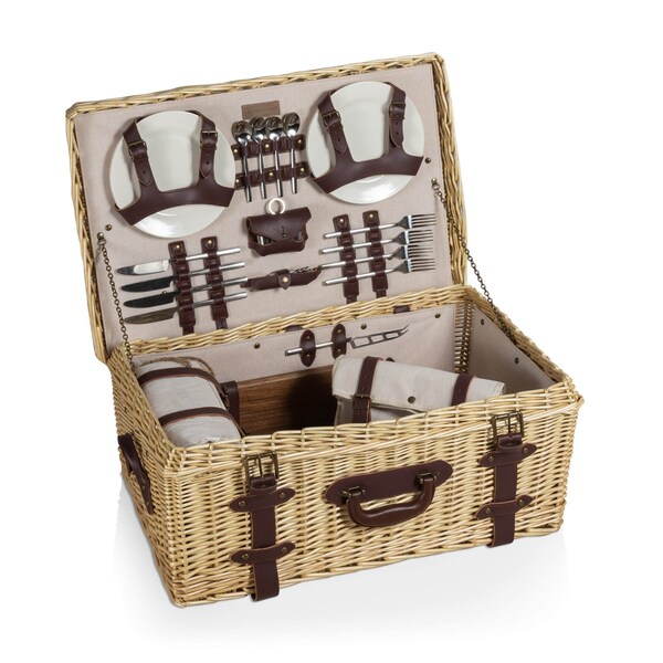 Picnic Time Family Of Brands Charleston Picnic Basket, Light Willow 300-92-259-000-0 - main
