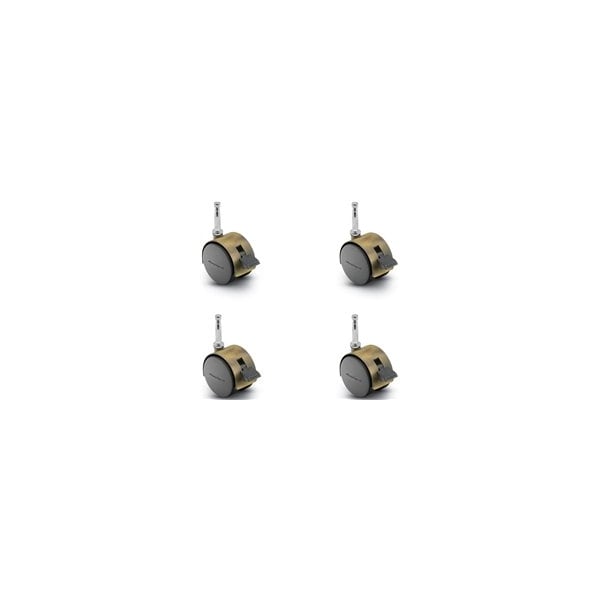 Shepherd Hardware Pacer Hooded Casters, Locking Antique Plate 50mm Dia, 5/16''x1-1/2'' Grip Neck Stem, 75 lbs Cap, 4PK PPA50302WA-B-4 - main