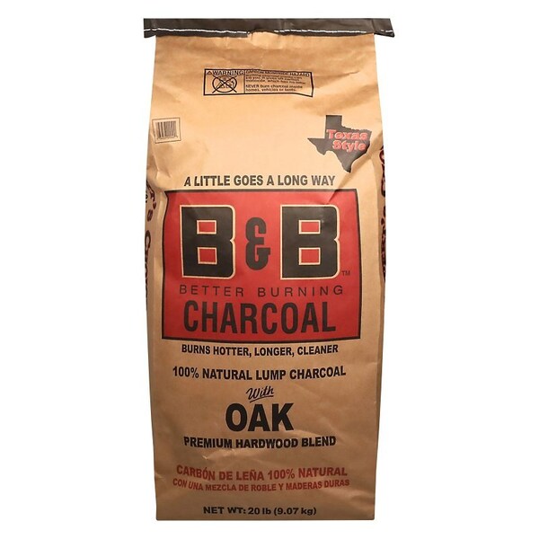 B&B Charcoal Oak Lump Charcoal 20Lb 00042 - main