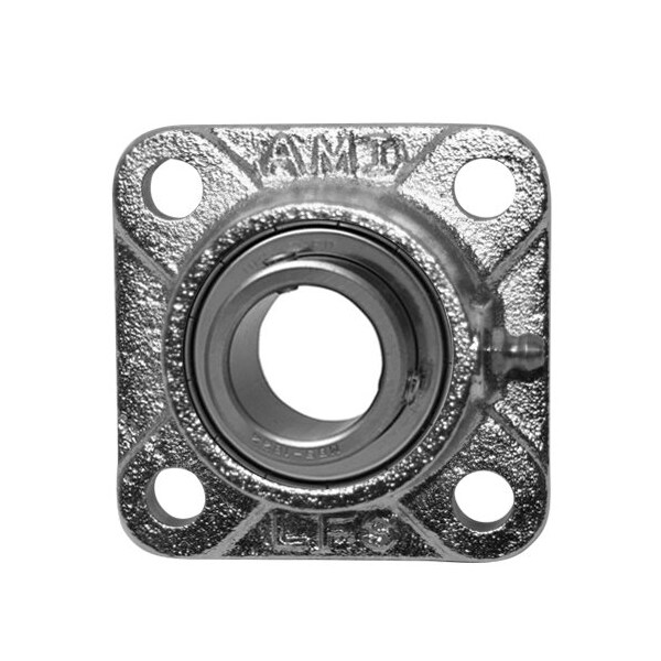 Ami Bearings SINGLE ROW BALL BEARING - 1/2in STAINLESS NAR SET SCREW NICKEL 4-BOLT FLANGE MBLF1-8NP - main