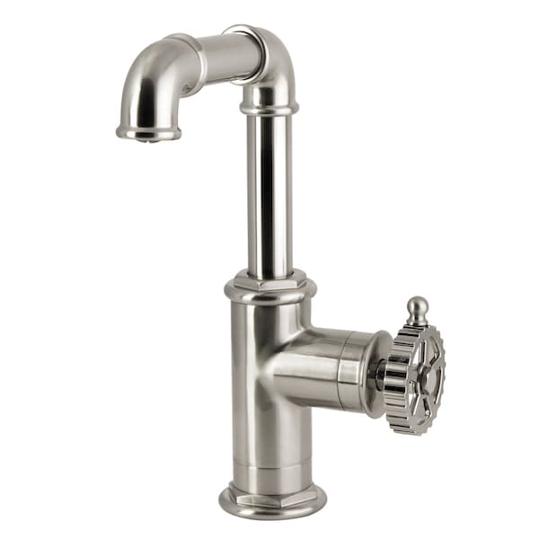 Kingston Brass One-Handle Single-Hole Bathroom Faucet with Push Pop-Up Drain, Brushed Nickel LS6008CG - main